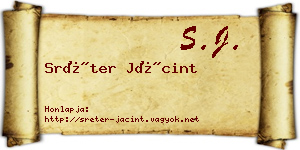 Sréter Jácint névjegykártya